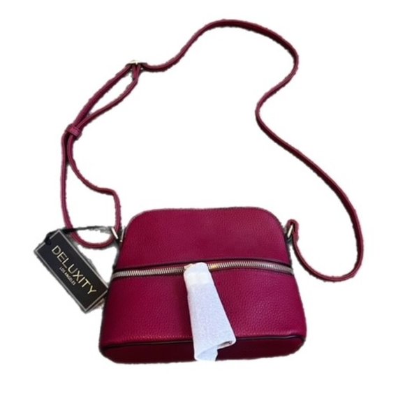 Deluxity Los Angeles Crossbody Bag Vegan Purse Brick Red - Picture 1 of 3